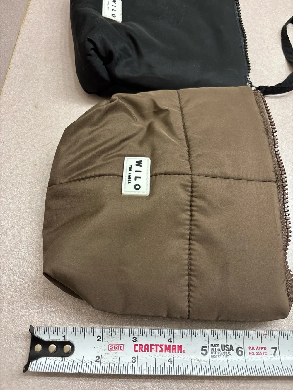 Wilo The Label Quilted Puffer Cosmetic Makeup Bag Pouch Wristlets & Glasses Case